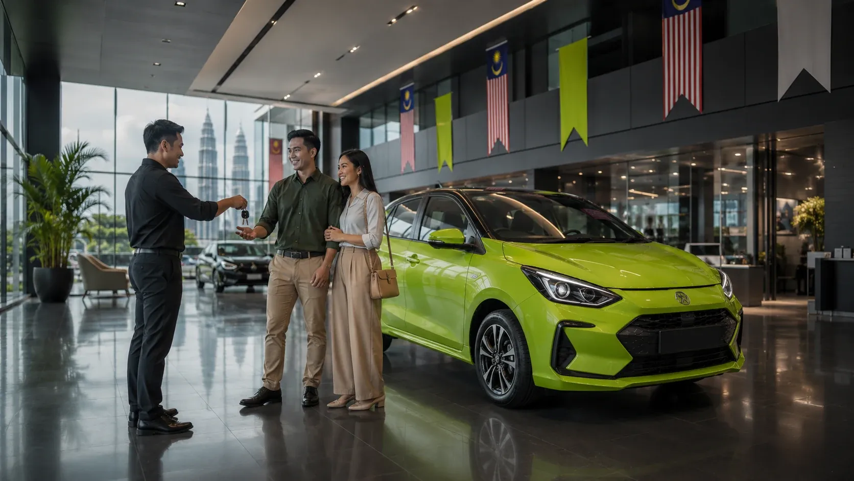 Vehicle key handover at Valtrino Pro showroom in Kuala Lumpur